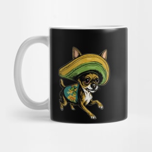 Funny Cute Chihuahua in Mexican Hat" - Adorable Dog Lover Gift Mug